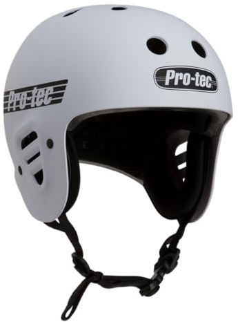 Pro-Tec Full Cut Certified Skateboard Helmet, Ideal for Skateboarding, Bicycling, BMX and Roller Skating, Medium– White Matte