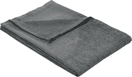 Erwin Müller Sofaüberwurf, Sofaläufer, Sesselschoner, Sofaschonbezug anthrazit/schwarz Größe 100x200 cm - samtiges Gewebe, mit Kuvertsaum - (weitere Farben, Größen)