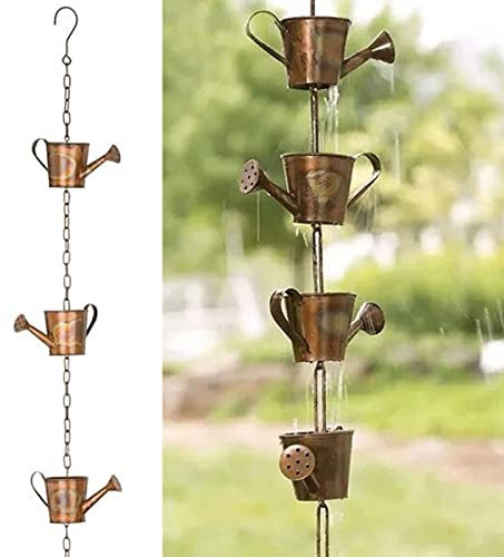 SDYGDB Kettle Rain Chain Metal Rings Kettles Rain Chains Decorative Rain Catcher Chain Hanging Rain Chain Garden Artwork Decoration Pendant for Home Outdoor Garden Patio(kettle)
