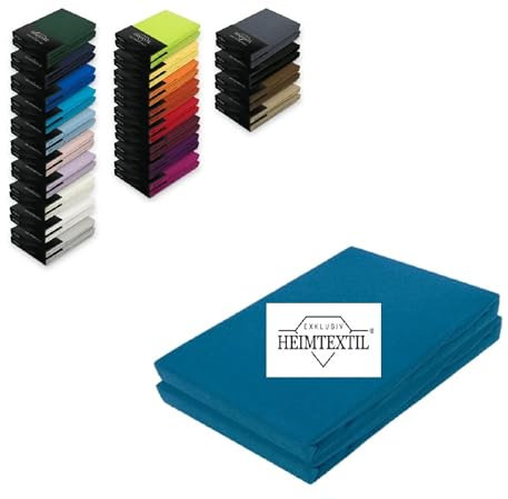 Doppelpack Jersey Spannbettlaken Premium Petrol 90-100 x 200 cm