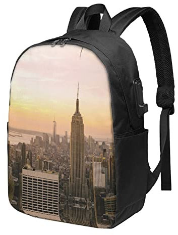 YTORA Empire State Building Laptop Bag, Business Valigetta Regali Per Uomini Donne, Computer Protettivo Copertura di Trasporto, nero, Taglia unica