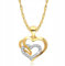 Amar Luxury Damen Gold Herz Kette 585/925, halskette damen - liebeskind kette, damen geschenke, geschenke für freundin- goldkette damen 585 echtgold mit 925 silber, Herz mit Zirkonen