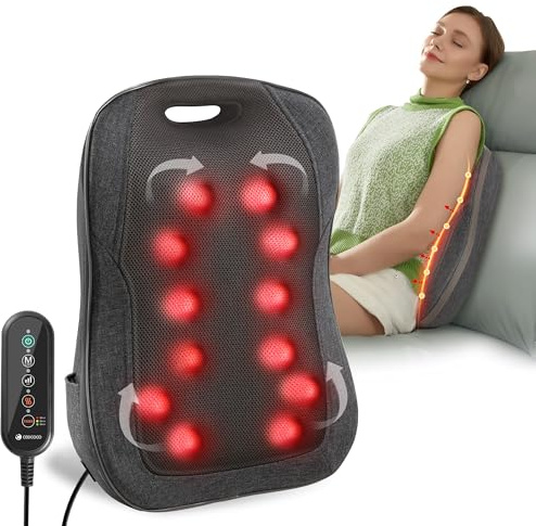 CooCoCo HSA Store Eligible Shiatsu Back Massager with Heat, Gifts for Dad Men Mom Women, Portable Massage Chair Pad, Kneading Massage Mat for Pain Relief, Chair Massager for Office Home