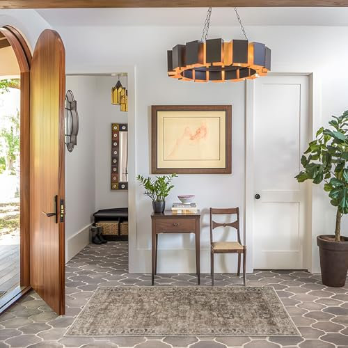 TALETA Küchenläufer waschbar rutschfest, bunter Teppichläufer Flur, Küchenteppich, Vintage Bettvorleger, Teppich Läufer Flur, Küchen, Eingang, Teppich braun, 80 x 150 cm