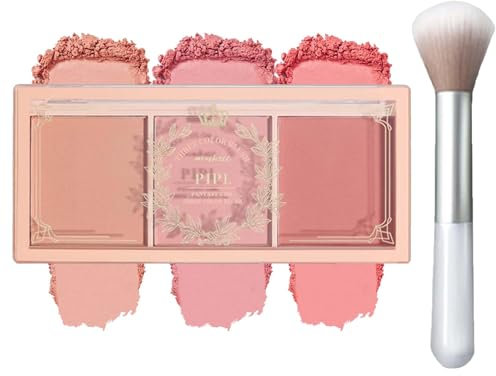 EONFAVE Matte Blush Puder, 3 In 1 Rouge Palette, Face Rouge und Brush Make Up Powder für Langanhaltende Schweißresistente Nicht Fettige Blush Glow Brighten Skin für Tägliches Makeup (#01)