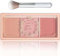 EONFAVE Poudre de blush mate, palette de blush 3 en 1, fard à joues et poudre de maquillage pour le visage et pinceau pour une longue durée, résistant à la transpiration, non gras, Blush Glow Brighten