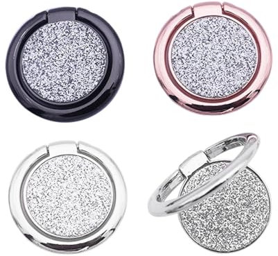 CHROMACRAFT Soporte De Anillo Redondo De 4 Piezas, Soporte De Metal Creativo, Soporte para Teléfono Celular, Soporte para Teléfono Celular Portátil, Accesorios para Teléfono Celular