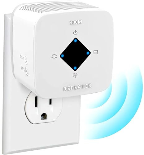 WLAN Verstärker, WLAN Repeater 300 Mbit/s 2.4 GHz, WiFi Extender Booster, WiFi Verstärker mit Repeater/AP Modus und WPS-Funktion,Internet Verstärker bis zu 3650 sq.ft und 35+ Geräten