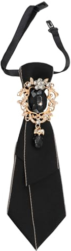 GHTIYLP Rhinestone Ties for Women Adjustable Womens Tie with Crystal Pre-Tied Necktie for Women Girls Ladies School Daily (Black)