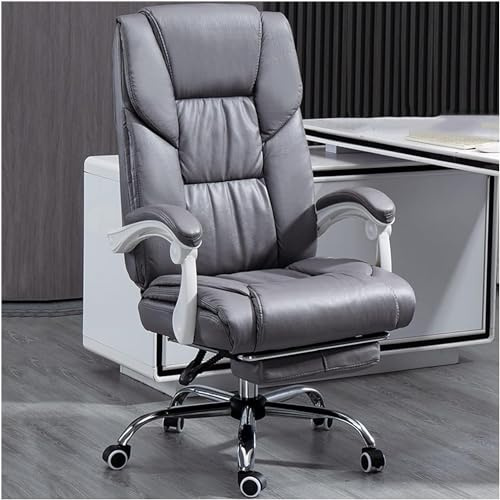 Armstol Executive Recine w/Tilt Function, Home Desk-stol, svängbar datoruppgiftsstol med fotstöd och ländryggstöd, Gray1-One-storlek LWX