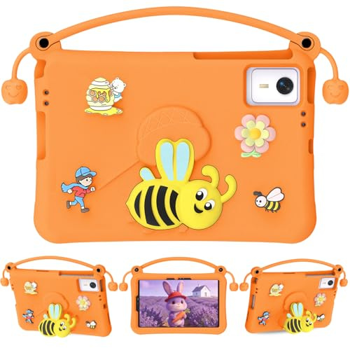 YUEHISY Tablettfodral, Universellt 11 Stötsäkert Tablettskydd med Bärbart Handtag, Biformat Stöd, EVA-skummaterial, Barnvänligt, för Skydd (Orange)