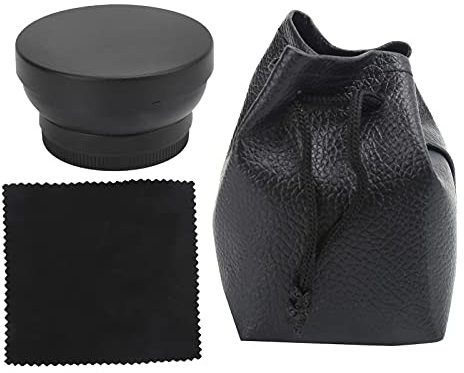 Obiettivo grandangolare 0,45X, Lente aggiuntiva in vetro ottico, Nero, Compatibile con obiettivo fotocamera da 49 mm e filtro da 62 mm - Alta trasmissione, Rivestimento