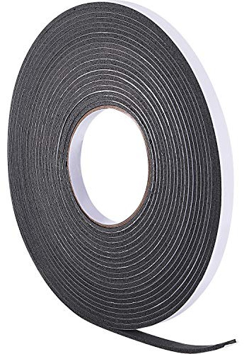 Hestya 1/8 in x 3/8 in x 32.8 ft Weather Stripping Foam Tape,3 mm,Black