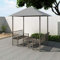 Festnight Gartenpavillon Set 2,5 x 1,5 x 2,4 m Anthrazit | Pavillon mit Tisch und B?nken | Festzelt Partyzelt Zelt Wetterfest UV-best?ndig