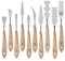 MoKo Set di Coltelli di Tavolozza [10 PZ], Coltelli per Pittura, in Acciaio Inossidabile, Spatole per Tavolozza, Pittura Raschietto, Accessori per Pittura, per Artisti, Pittori, Studenti, Colore Legno