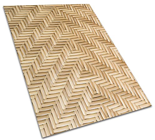 Decormat Alfombra Exterior PVC Vinilo Estera de Terraza Polipropileno 120x180cm Étanche al Aire Libre el Jardín - Textura de Mimbre