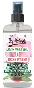 Rose Water with Aloe Vera – 100% Natural & Pure, Facial Skin Toner, Triple Purified Floral Hydrosol - 50ml Pump