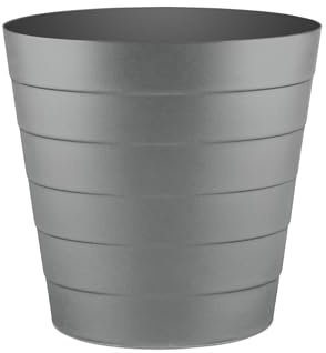 Zuvo Plastic Paper Bin 5L - Shatter-Proof Waste Basket for Office Desk & Bedroom Bin - Ideal Paper Bin with Wave Design - Grey