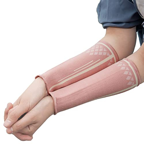 Giftik Vadderad volleyboll, slag och passerande ärmar, volleyboll, basket, armband skyddar armarna från stick för ungdomar barn pojkar flickor (S, rosa (1 par))