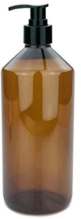 mikken 1 Seifenspender 1000 ml Lotionspender aus Kunststoff braun lebensmittelecht, inkl. Etikett