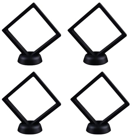 SHULLIN 4 Stück Halter Floating Frame Display Holder 3D Displayrahmen Schweberahmen Münzen Display Rahmen Objektrahmen MüNzenstäNder MüNz Box für Armband Schmuck Medaillen(7x7x2cm)