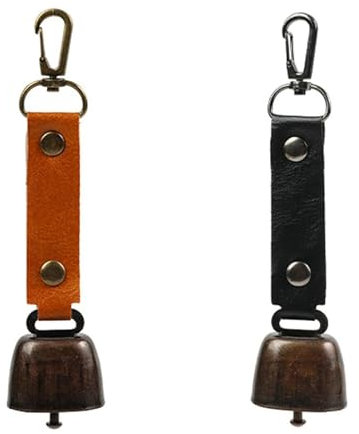 2STK Glöckchen, Metall Vintage Kuhglocke Dekorieren für Outdoor Wandern, Rucksack Anhänger, Tierhalsband, Schlüsselanhänger, Weihnachten Glocke