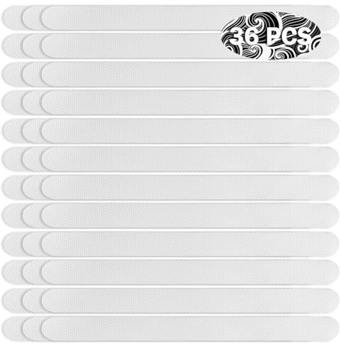 REMMUSSS 36 Pezzi Adesivi Antiscivolo Doccia, Strisce Antiscivolo per Doccia, Adesivi Sicurezza Vasca, Adatto per Superfici Lisce Come Vasche da Bagno, Scale, Bagni con Doccia (Trasparente,2 * 20CM)