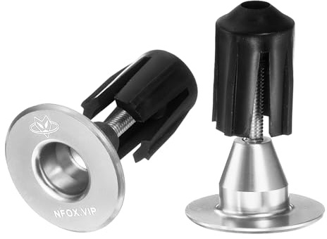 sourcing map Bar End Plugs 6061 Aluminum Handlebar End Caps Bike Plugs 0.7oz Expanding Locking for MTB Road BMX Fixed Gear Bike, Silver