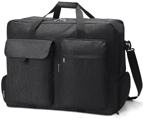 100L Sac de Voyage Pliable avec Compartiment à Chaussures, Grand Sacs de Voyage Léger avec Bandoulière pour Homme et Femme, Idéal pour Voyage, Camping, Déménagement, Emballage