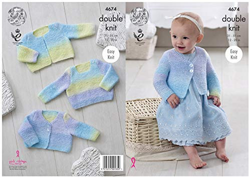 King Cole Baby DK Knitting Pattern Pamphlet - 4674 Cardigans & Sweater (3 Designs)