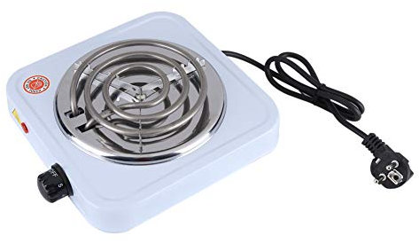 Asixx Fornello elettrico 220 V 1000 W Fornello elettrico in metallo per riscaldare caffè, acqua e tè, ideale per ufficio, dormitorio o piccoli appartamenti