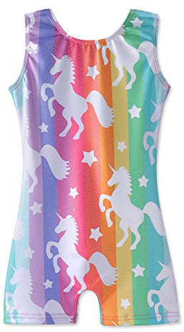 HOZIY Leotards for Girls Gymnastics Unicorn 4t 5t Kids Leo Child Biketards Bodysuits Crop Tops for Girls Tumbling Outfits Unitard Sparkle