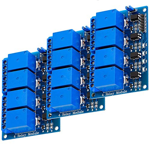 AZDelivery 3 x Modulo Relay a 4 canali 5V con Optoaccoppiatore Low-Level-Trigger compatibile con Arduino incluso un E-Book!