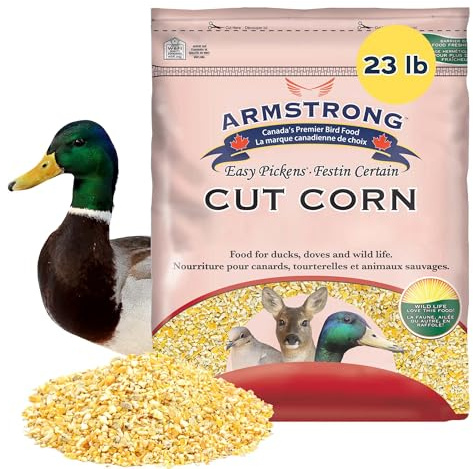 Armstrong Wild Bird Food Cut Corn, 23 Pounds - Premium High-Energy Feed for Mourning Doves, Blue Jays, Ducks & Deer - Ideal for Backyard Feeders, Ground Feeding & Outdoor Wildlife