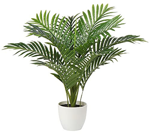 Briful Kunstpflanze Palme Künstliche Pflanzen Kunstpalme Kunstbaum Groß Tropische Aesthetic Deko für Wohnzimmer Schlafzimmer Büro Balkon, 60CM