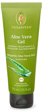 PRIMAVERA Aloe Vera Gel bio 75 ml – naturreine Pflanzenkraft – mit frischem Aleo Vera Saft - After-Sun-Pflege – duft- und farbneutral – feuchtigkeitsspendend – beruhigt, reduziert Hautrötungen – vegan