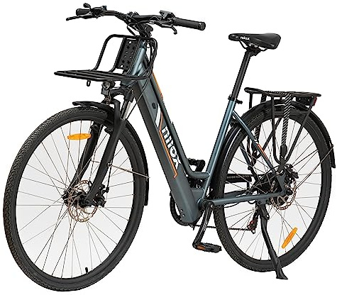 Nilox C1, Ebike Cargo Light, Bici Elettrica Fino a 15 kg Anteriori e 25 kg Posteriori, Autonomia fino a 55 km, Motore BAFANG 250 W, Sensore di coppia, Batteria 10 Ah 360 Wh, Cambio SHIMANO 6 velocità