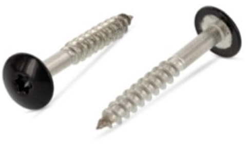 Trespo Wood Screws 4.8 x 38 mm Pack of 20 Stainless Steel A2 / V2A - Round-Headed Wood Screws with Hexalobular Socket - Rustproof - Powder Coated RAL 9005 Jet Black