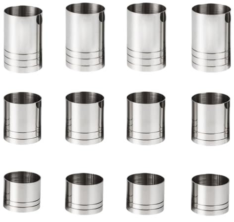LDXDRU 12 Pack Spirit Measures, 25ml, 35ml, 50ml Stainless Steel Thimble Measures for Pub, Club, Bar, Home, Party, Cocktails