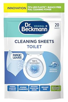 Dr. Beckmann Lot de 20 feuilles de nettoyage hygiénique pour toilettes | Nettoyage facile au quotidien | Brise océanique