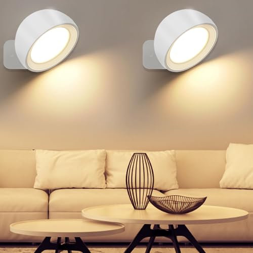 satxtv LED Wandleuchte Ohne Kabel USB-Aufladung,Batteriebetrieben Wandlampe Mit 360° Drehbar Touch Control,Fernbedienung Modernes Design Innenwandleuchte Für Wohnzimmer Schlafzimmer Flur