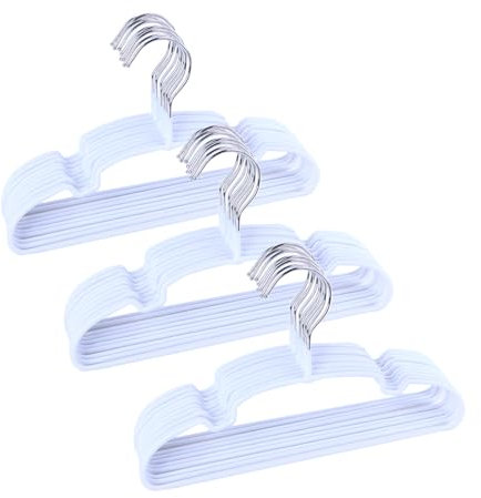 haweeli Grucce appendiabiti in metallo rivestito in gomma opaca per vestiti di neonati, bambini e bambini (30 cm, set da 30)