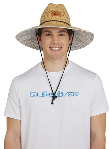 Quiksilver Men's Wide Brim Outdoor Lifeguard Straw Sun Hat, Twill, Large/X-Large