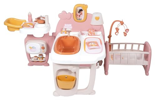 Smoby - Baby Nurse - Grande Maison des Bébés - pour Poupons Jusqu'à 42 cms - 19 Accessoires - Matière Recyclée - A Partir de 3 Ans - Fabrication Française