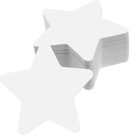 KOCKSHION Lot de 100 découpes en papier blanc en forme d'étoile pour décoration de salle de classe, inscriptibles, polyvalentes, pour projets de bricolage et tableaux d'affichage, durables