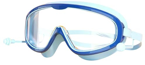 Kids Swimming Goggles Wide Vision Swim Goggles With Ear Plugs Nose Clip Anti Fog UV Protection For Children And Early Teens From 3 To 15 Years Old, Wide Vision, Anti-Fog, Waterproof, UV Protection