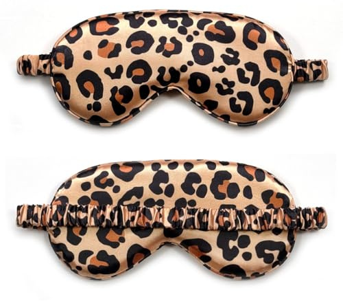 KEWUF 1 pcs Mascherina per dormire, maschera per dormire, Stampa leopardata con cinghia regolabile, mascherina occhi per dormire, comoda e super morbida, eccellente aiuto per dormire