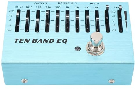 Dilwe Mini Single Block Gitarr Bas Equalizer Pedal med 10 Band EQ med Metal Body True Bypass, Timbre Shaping Förmåga Att Skapa Unika Toner, Lämplig för Musiker