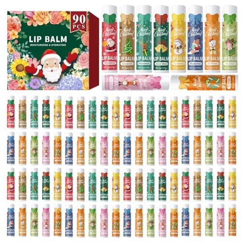 Balsamo per labbra idratante - 90 pezzi stick per la cura idratante | Balsamo per labbra nutriente | per donne e uomini routine quotidiana viaggio all'aperto luogo di lavoro sera appuntamento