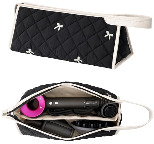 Linpr Borsa da Viaggio, Compatibile con Gli Asciugacapelli Dyson Airwrap/Supersonic e Shark FlexStyle, Custodia Organizer Portatile per Riporre Arricciacapelli, Piastra e Accessori (Arco Nero)